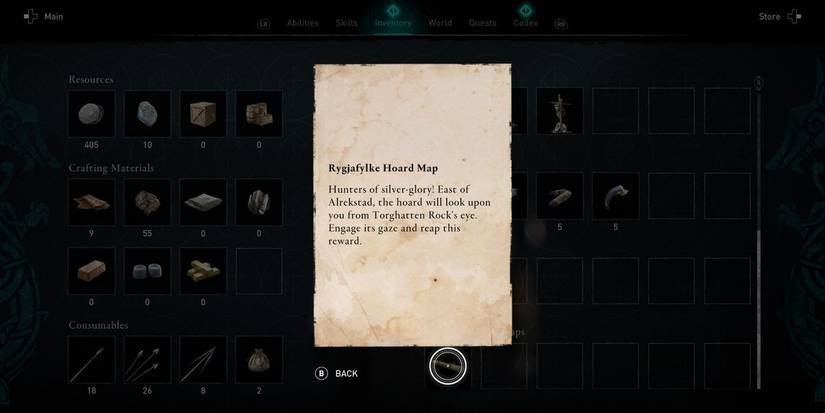 A map to the Treasure Hoard in Assassin's Creed Valhalla