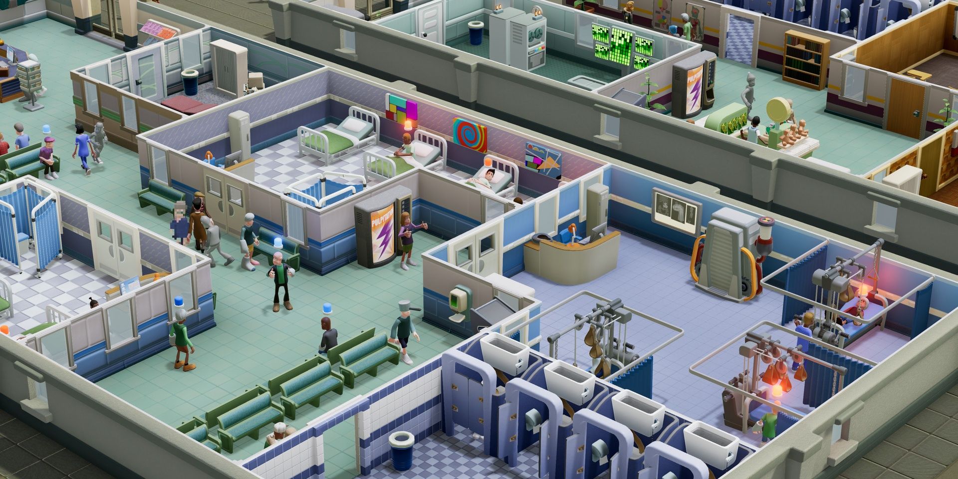 The hospital layout of Two Point Hospital