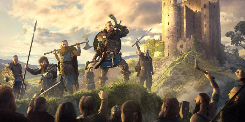 Eivor and Vikings celebrate in Assassin's Creed Valhalla