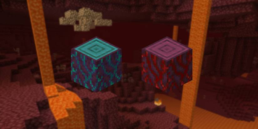 Warped Stems and Crimson Stems in Minecraft