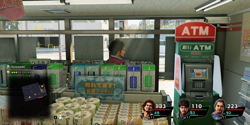 Yakuza Like a Dragon Ichi near an ATM