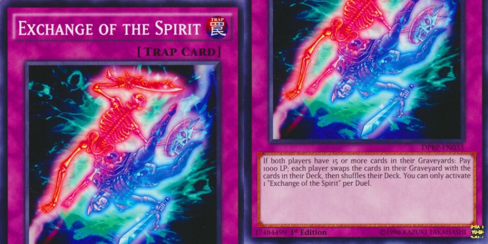 Exchange of the Spirit Trap card from Yu-gi-oh!