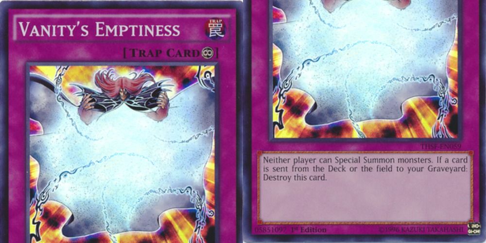 Vanity's Emptiness Trap card from Yu-gi-oh!