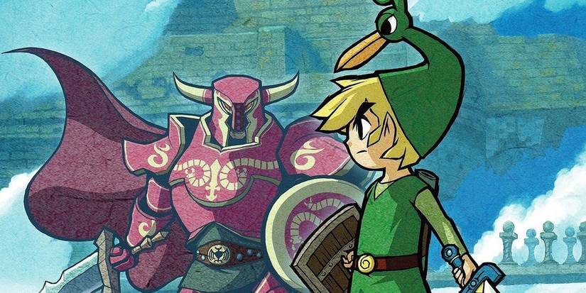 Minish Cap Link fighting enemy