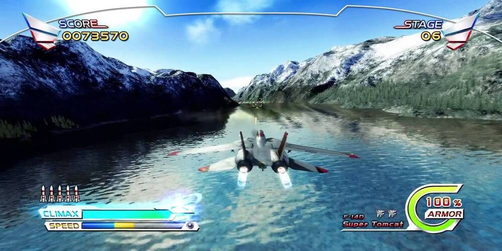 Flying gameplay from After Burner Climax