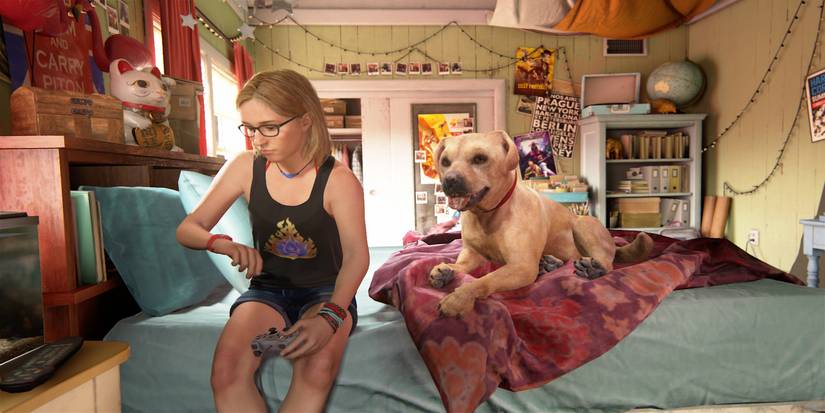 cassie drake with dog uncharted 4 ending