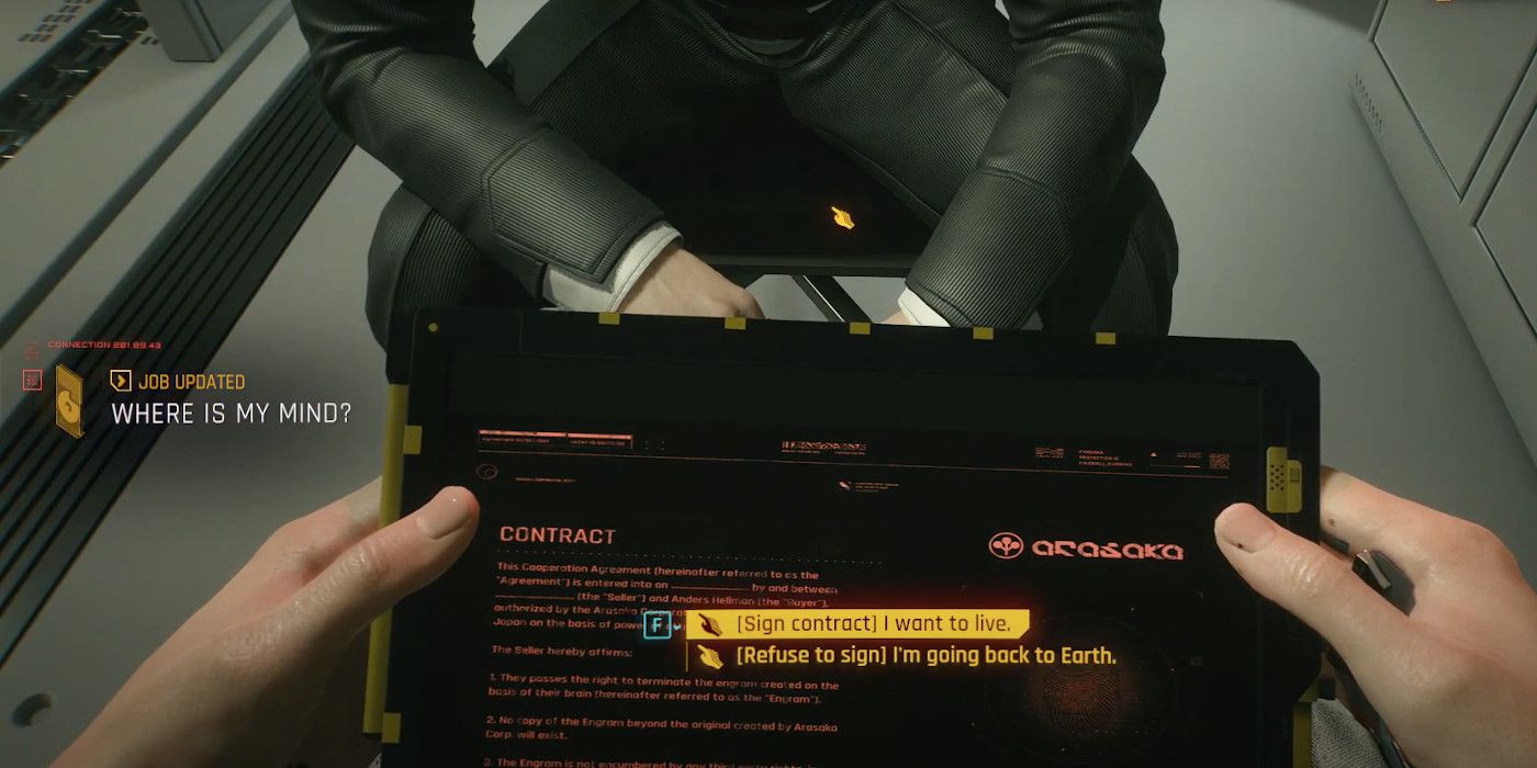 cyberpunk 2077 sign the contract