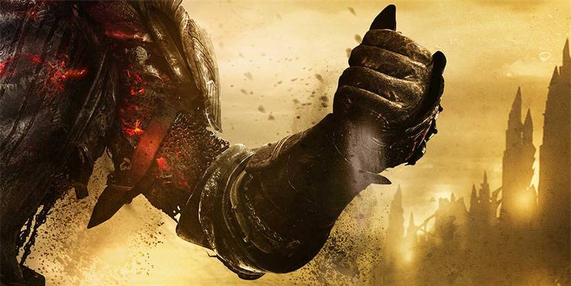 crop of the cover art where an armor clad person holds ash in a fist.