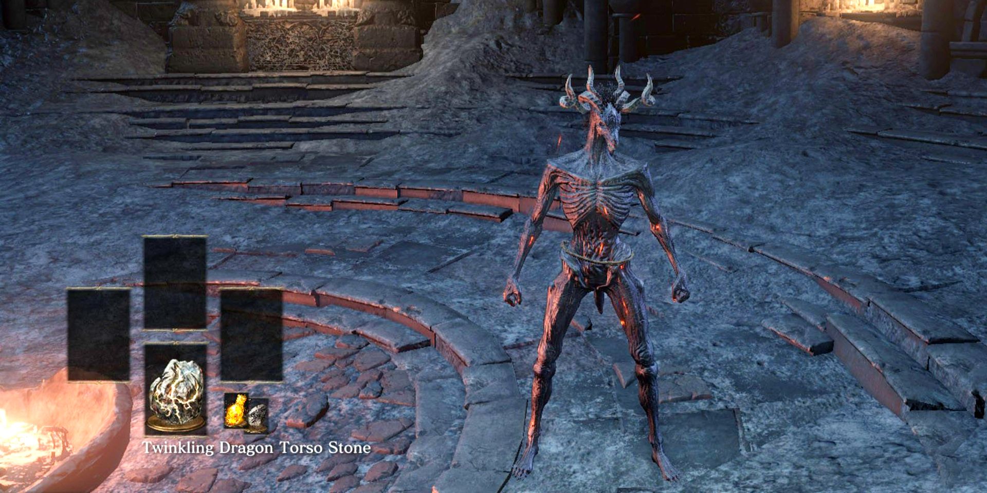 a player with the dragon head and dragon torso items in use.