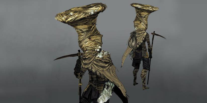 yellow clothes and pick in hand heysel from dark souls 3