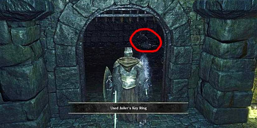 location to find the sorcery merchant in a prison cell.