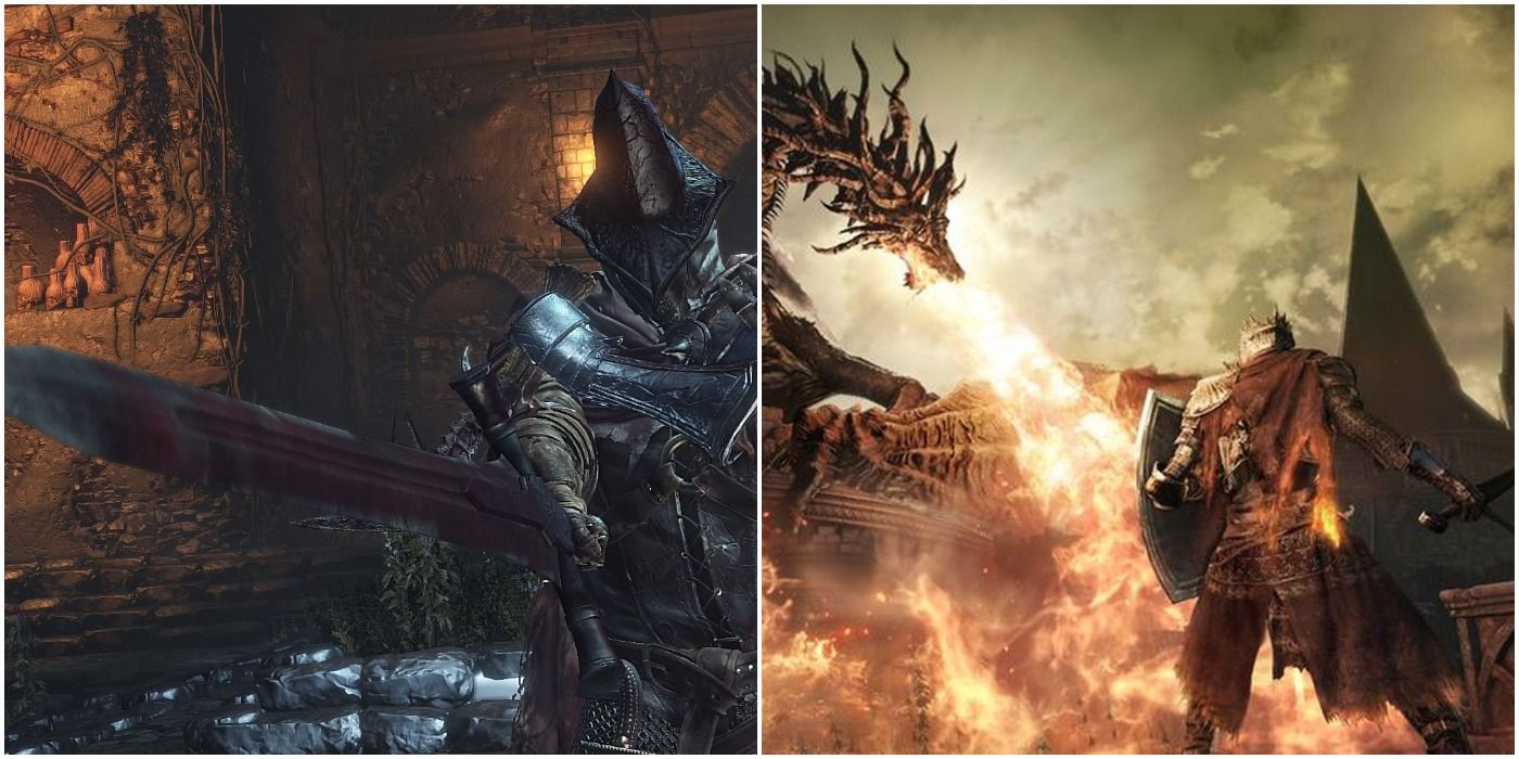 split image with dragon and sword dark souls