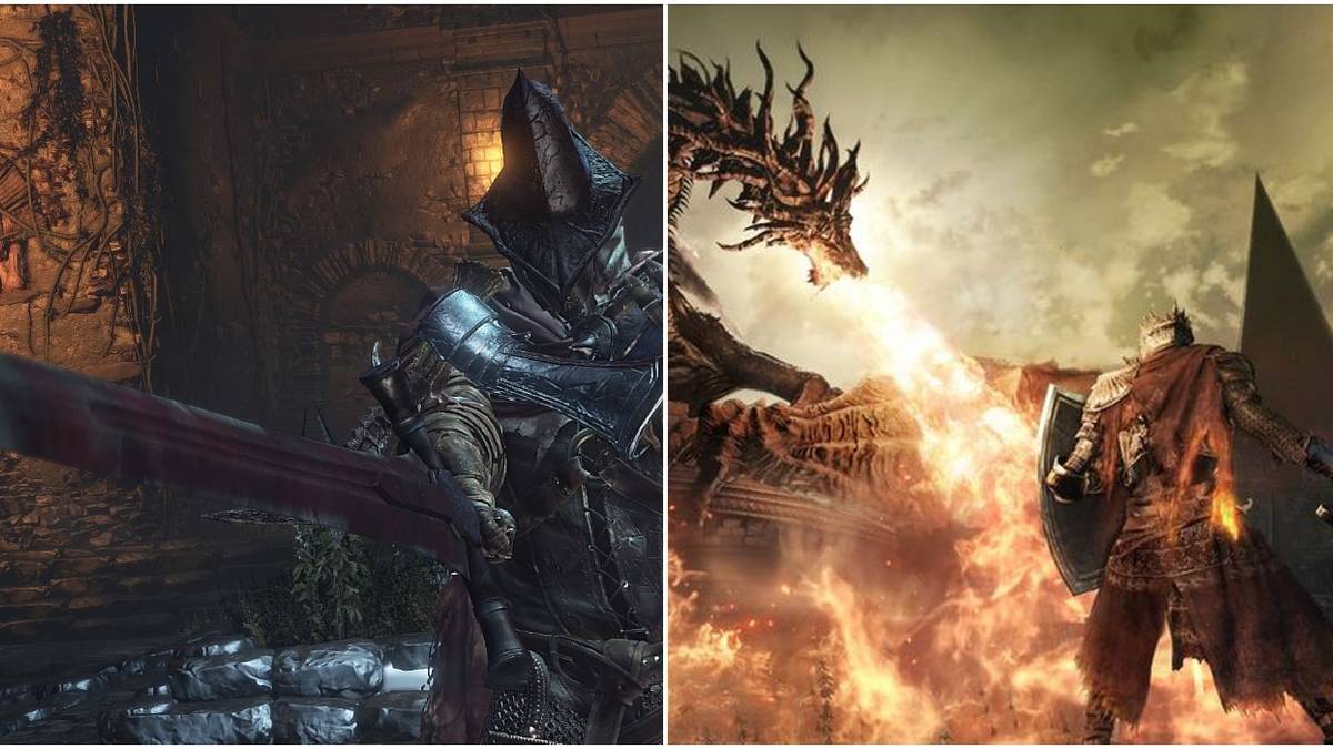 split image with dragon and sword dark souls