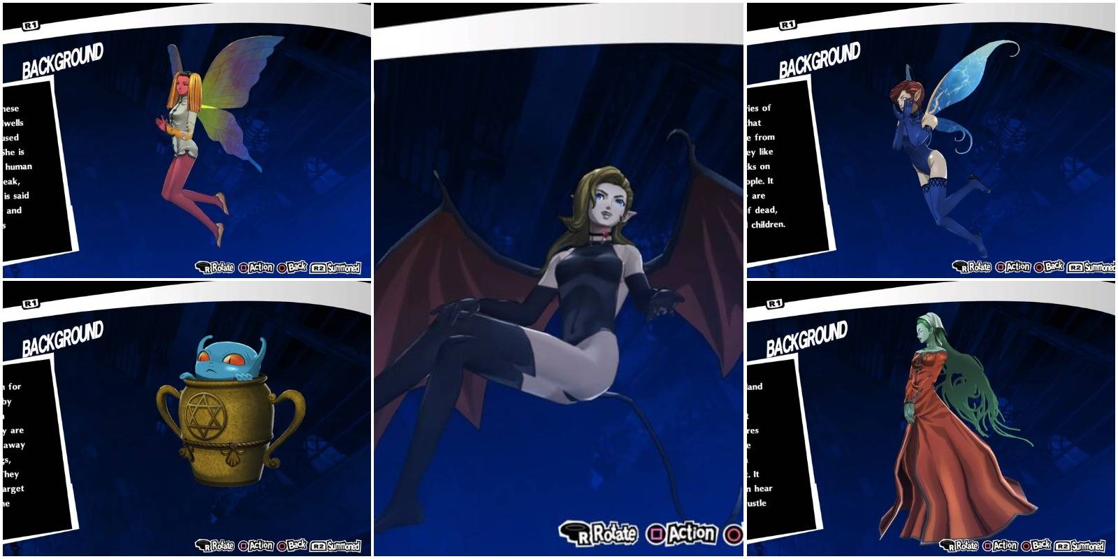 succubus surrounded by personas that people can use to fuse her