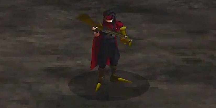 Vincent wielding the Death Penalty in Final Fantasy VII