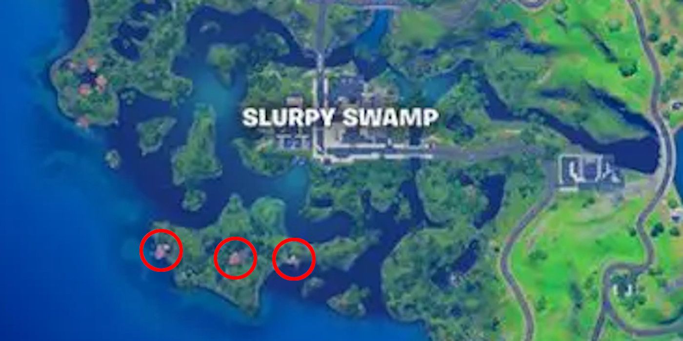 fortnite visit houses in slurpy swamp in one match