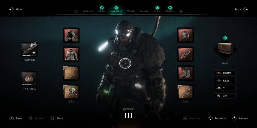 galloglach armor from AC Valhalla inventory screen