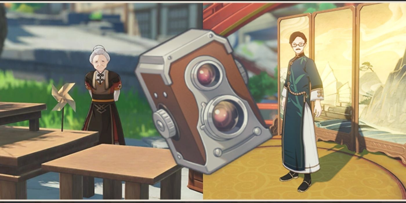 genshin impact camera gadget on top of snapshot quest characters