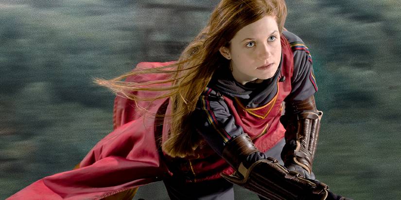 Ginny Weasley playing quidditch
