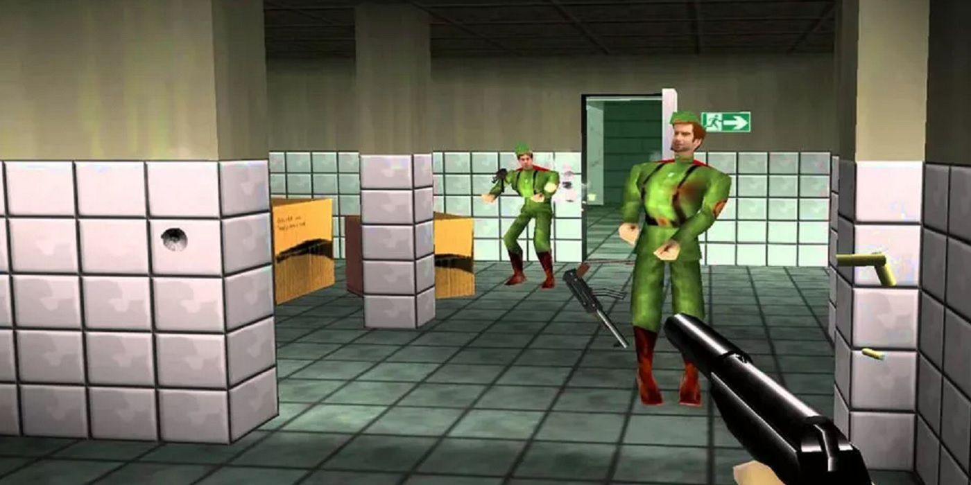 goldeneye 007 troops in hall of Faculty stage