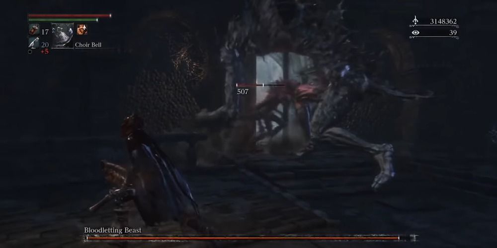 Enemy Aggroes on a boss in Bloodborne