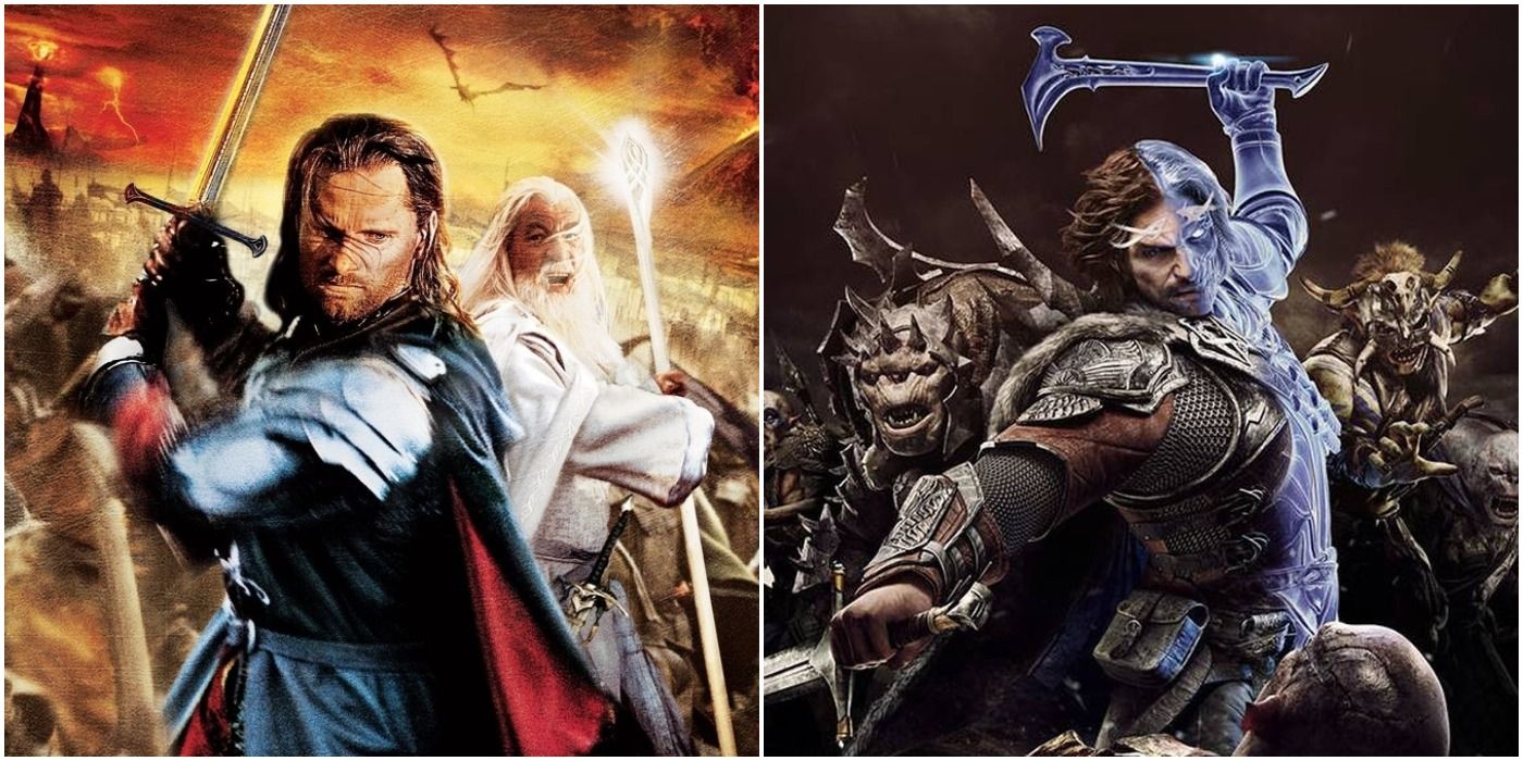 (Left) Return of the King game front cover (Right) Shadow of War front cover