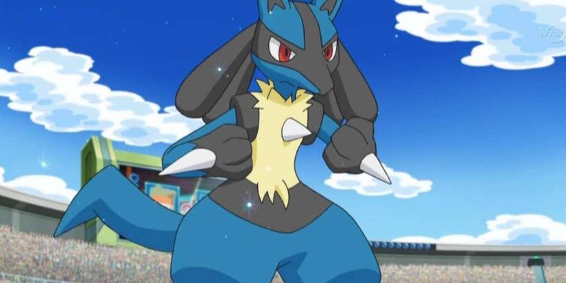 Lucario Pokemon anime game pose
