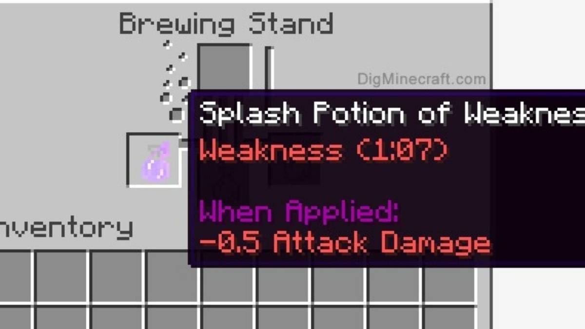 Minecraft how to make a splash potion of weakness
