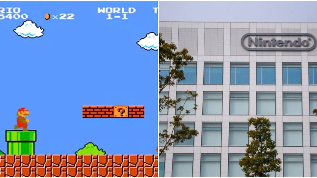 (Left) Super Mario Bros. 1-1 (Right) Nintendo Headquaters