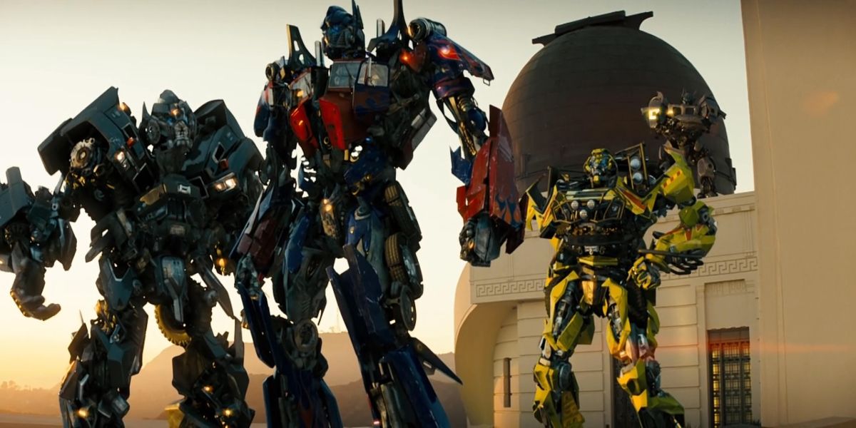 optimus standing with ironhide, ratchet and jazz