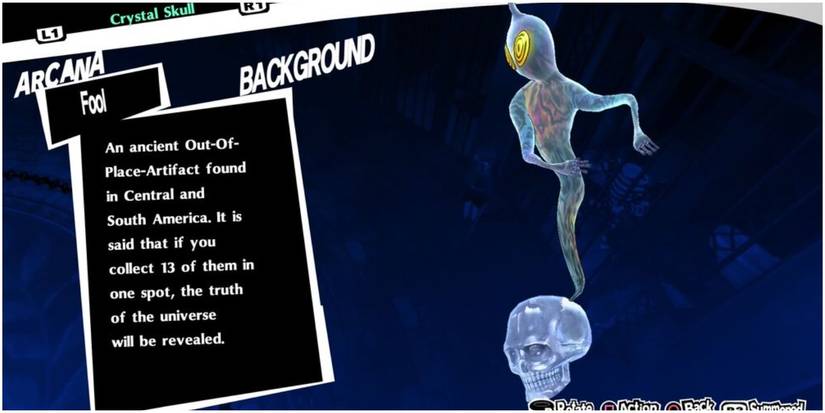 the fool arcana persona is a spirit in a crystal skull