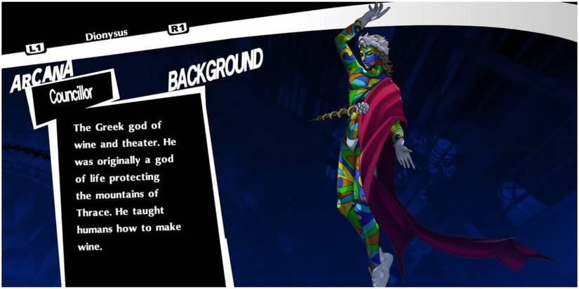 the fool arcana persona of the greek god of wine.