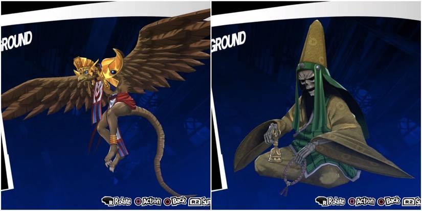 a bird-man monster and an undead monk