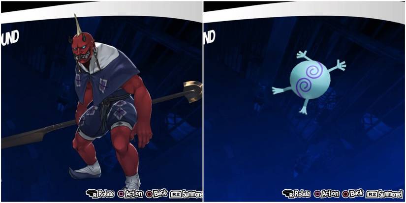 from japanese mythology, a red demon and a mountain spirit