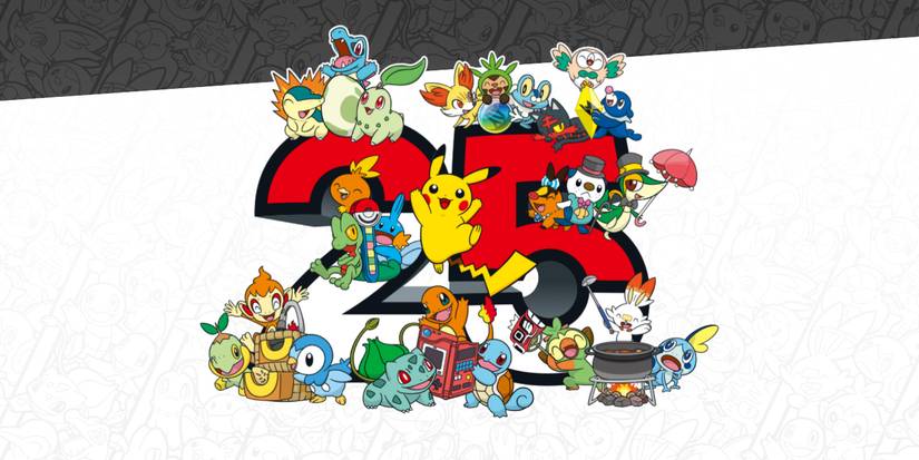 Pokemon's 25th anniversary featuring many iconic Pokemon