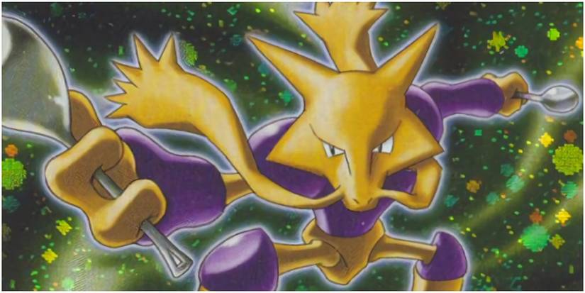 cropped from an alakazam pokemon card from the tcg.