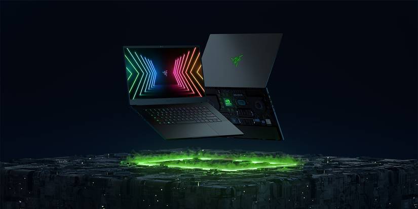 Razer Blade laptop over background