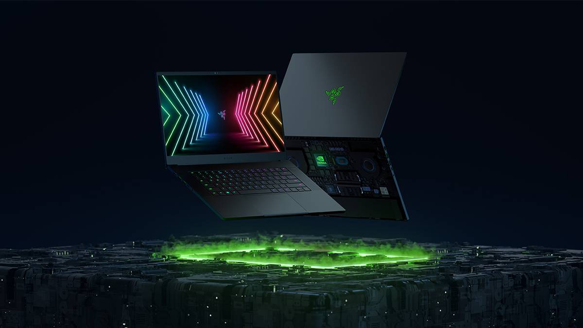 Razer Blade laptop over background