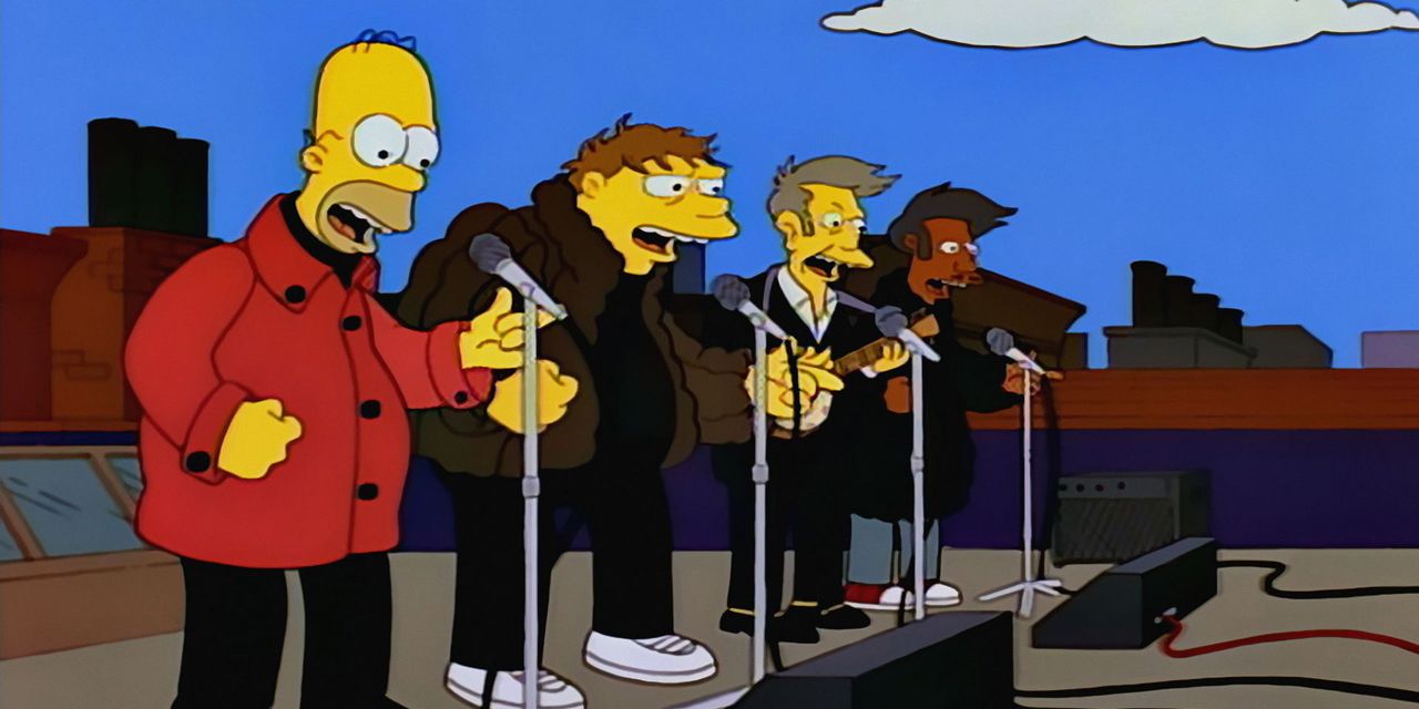 A still from the Simpsons episode Homer's Barbershop Quartet (S05E01)