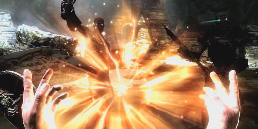 player dual casting the basic healing spell.