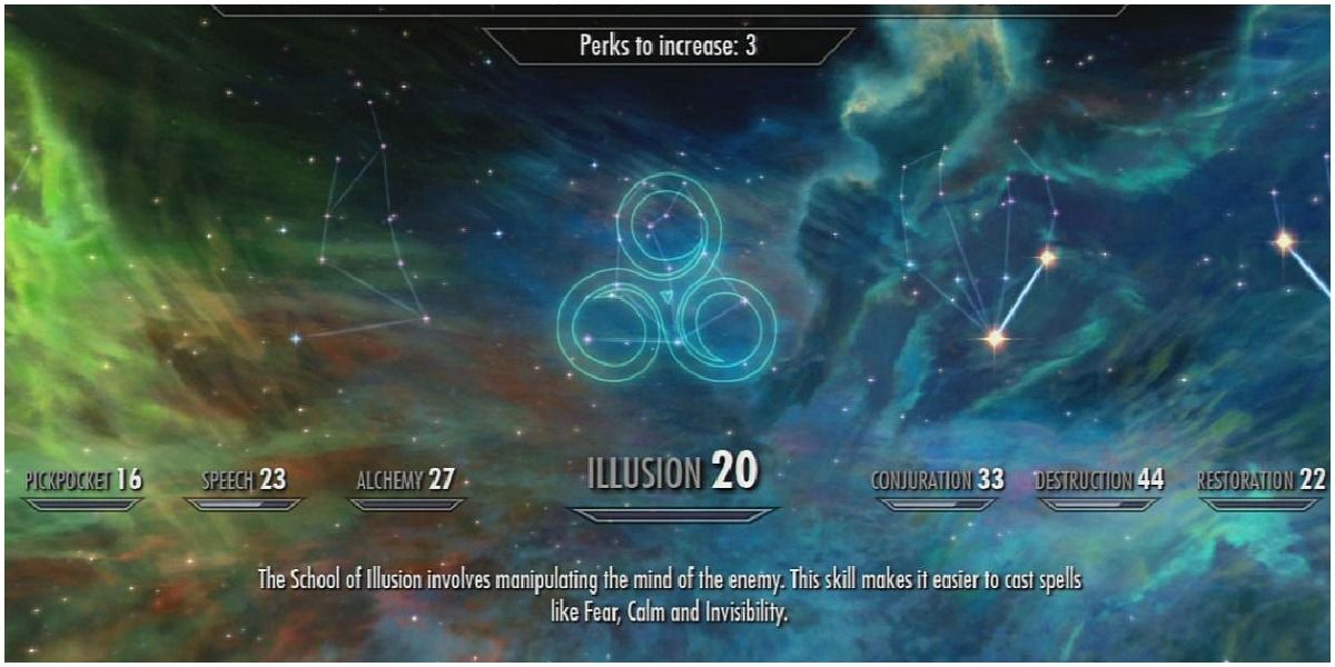 menu showing the star sign for illusion.