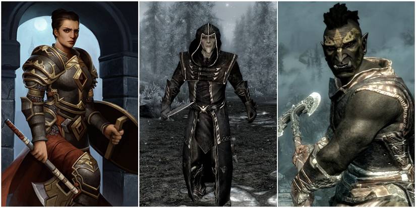 three races from the elder scrolls 5.