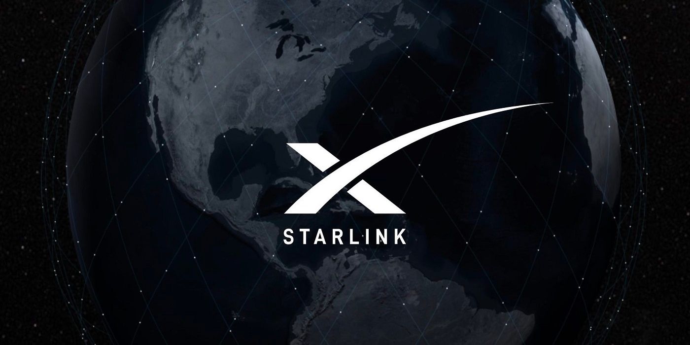 SpaceX's Starlink logo above the earth