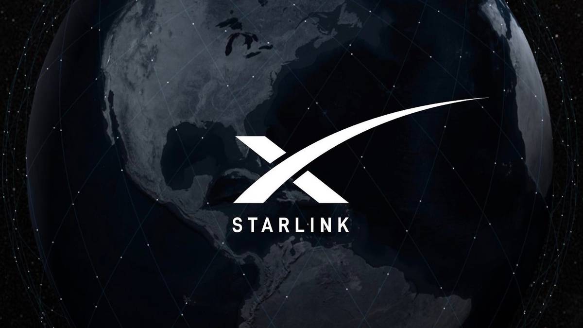 SpaceX's Starlink logo above the earth