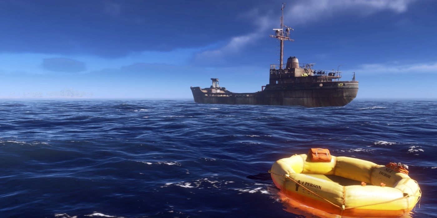 stranded deep map starlight view of ship with life raft in foreground