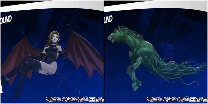 female demon and a horse spirit from persona 5 royal