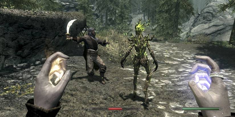 mage attacking Spriggan