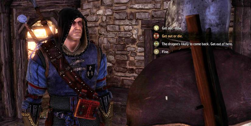 geralt deciding what to say