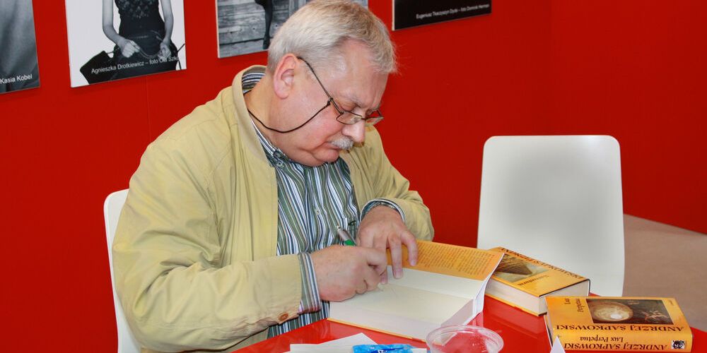Andrzej Sapkowski author of the witcher novels at the world book fair in Prague in 2010