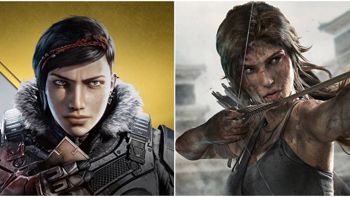 (Left) Kait Diaz from Gears 5 (Right) Tomb Raider (2013) promotional image of Lara Croft